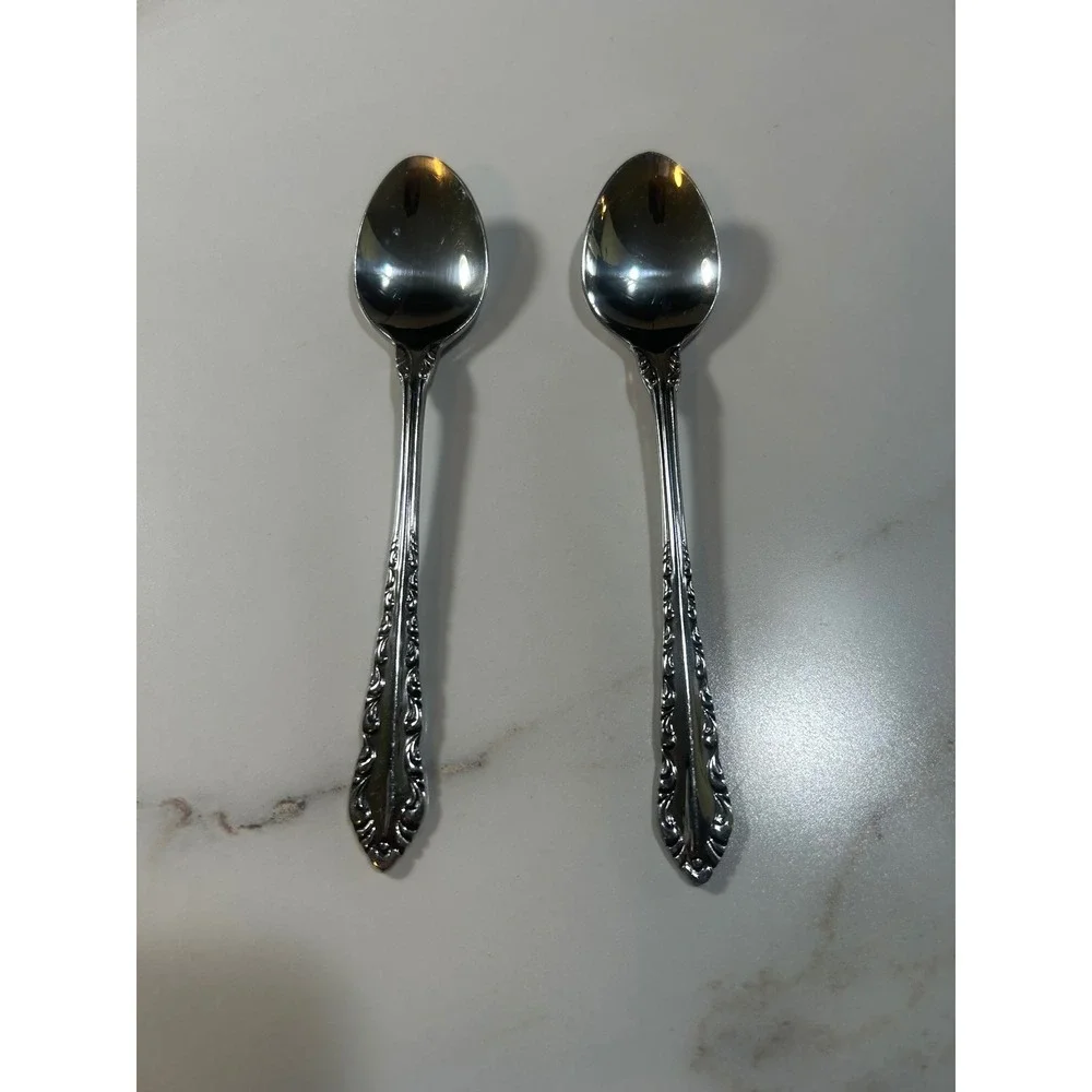 National Stainless‎ Illusion Teaspoons Set of 2 Glossy Silverware Japan